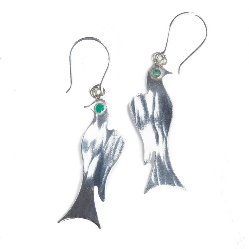 Silver Bird Earrings - Afghanistan